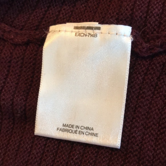 Burgundy EXPRESS Cardigan Sweater - Picture 12 of 13